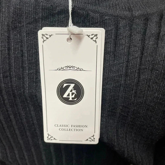 ZESICA Sweater Dress V Neck Long Sleeve Ribbed Knit Waist Slim Fit Bodycon Midi - Picture 4 of 7